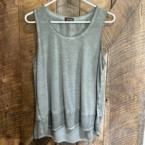 Crosby light avocado green split back tank top